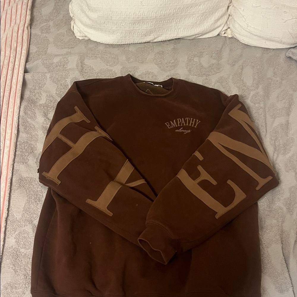 The Mayfair group brown empathy thick crewneck sweatshirt